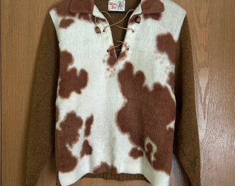 1950s cow print lace pullover
