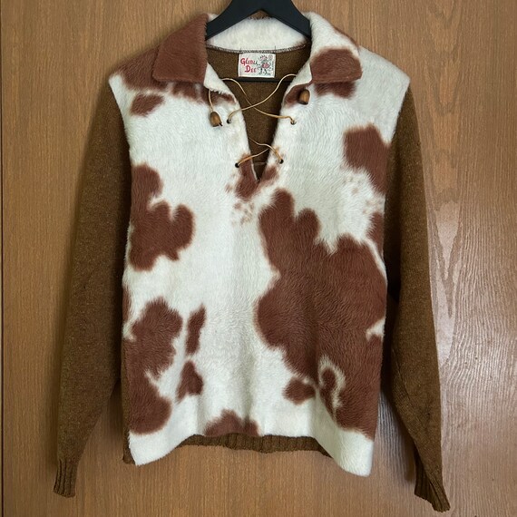 1950s cow print lace pullover - image 1