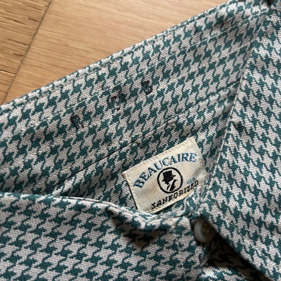 1930s/40s DEADSTOCK houndstooth cotton shirt - image 3