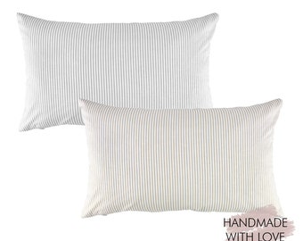 Cushion cover Stripes Beige & Gray 30 x 50 cm