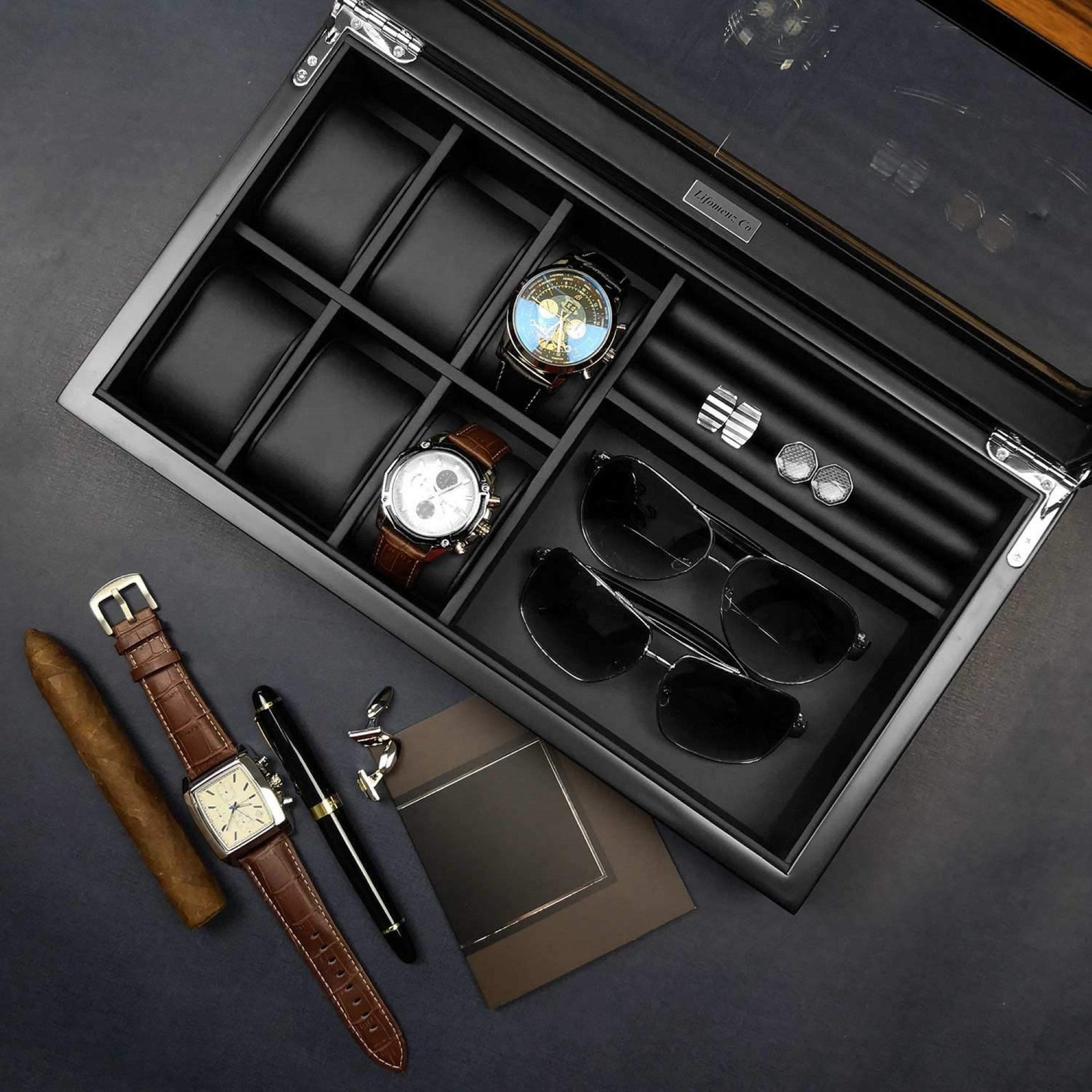 Box With Lock TAWBURY Large Watch Jewelry Box For Men U2013 Luxury - Main Image