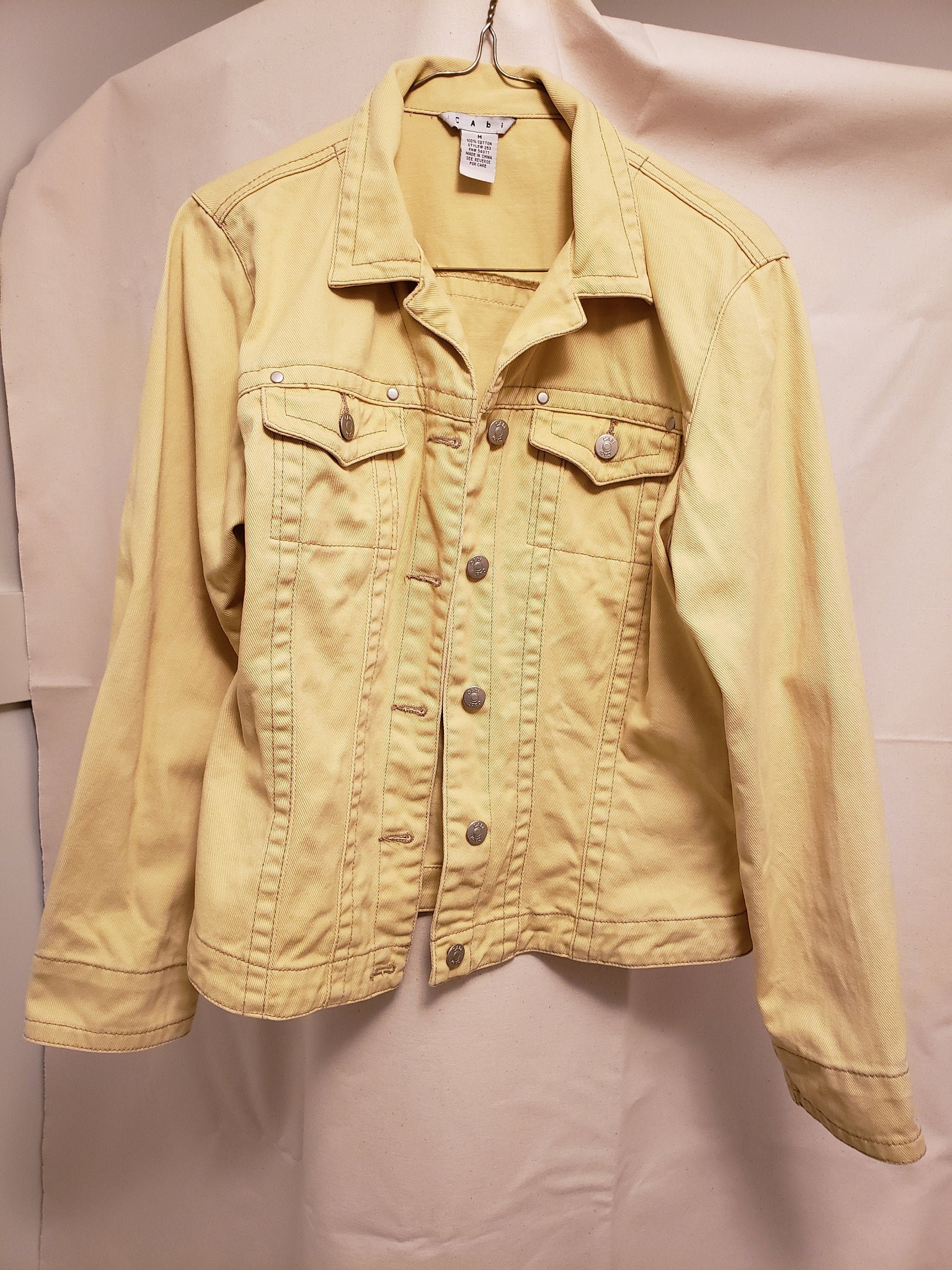 Cotton Yellow Denim Jean Jacket by CABI 