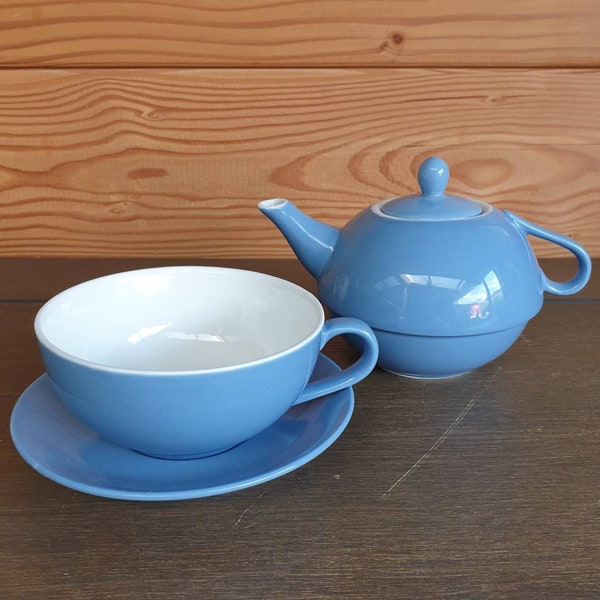 Tea for one set / one person tea set blauw