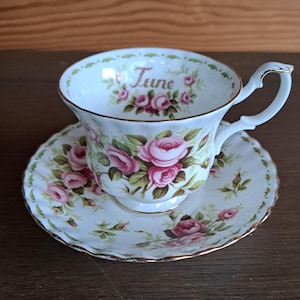 Royal Albert kop en schotel June Flower of the Month series