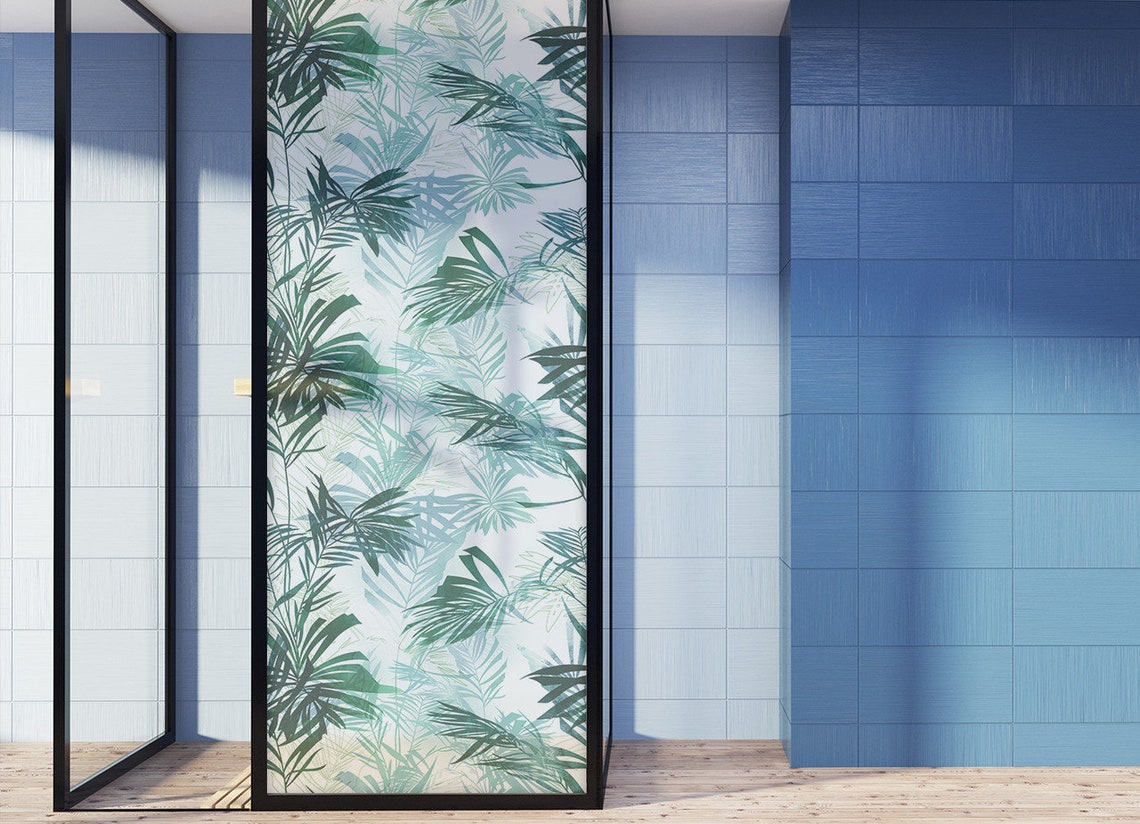 Selfadhesive Privacy Window Film With Nature Scenery Stained Etsy