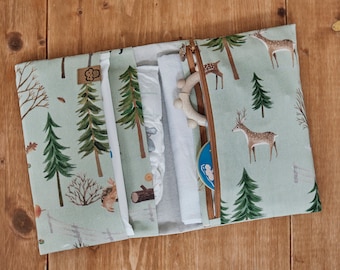 Windeltasche / Wickeltasche für unterwegs, Waldtiere