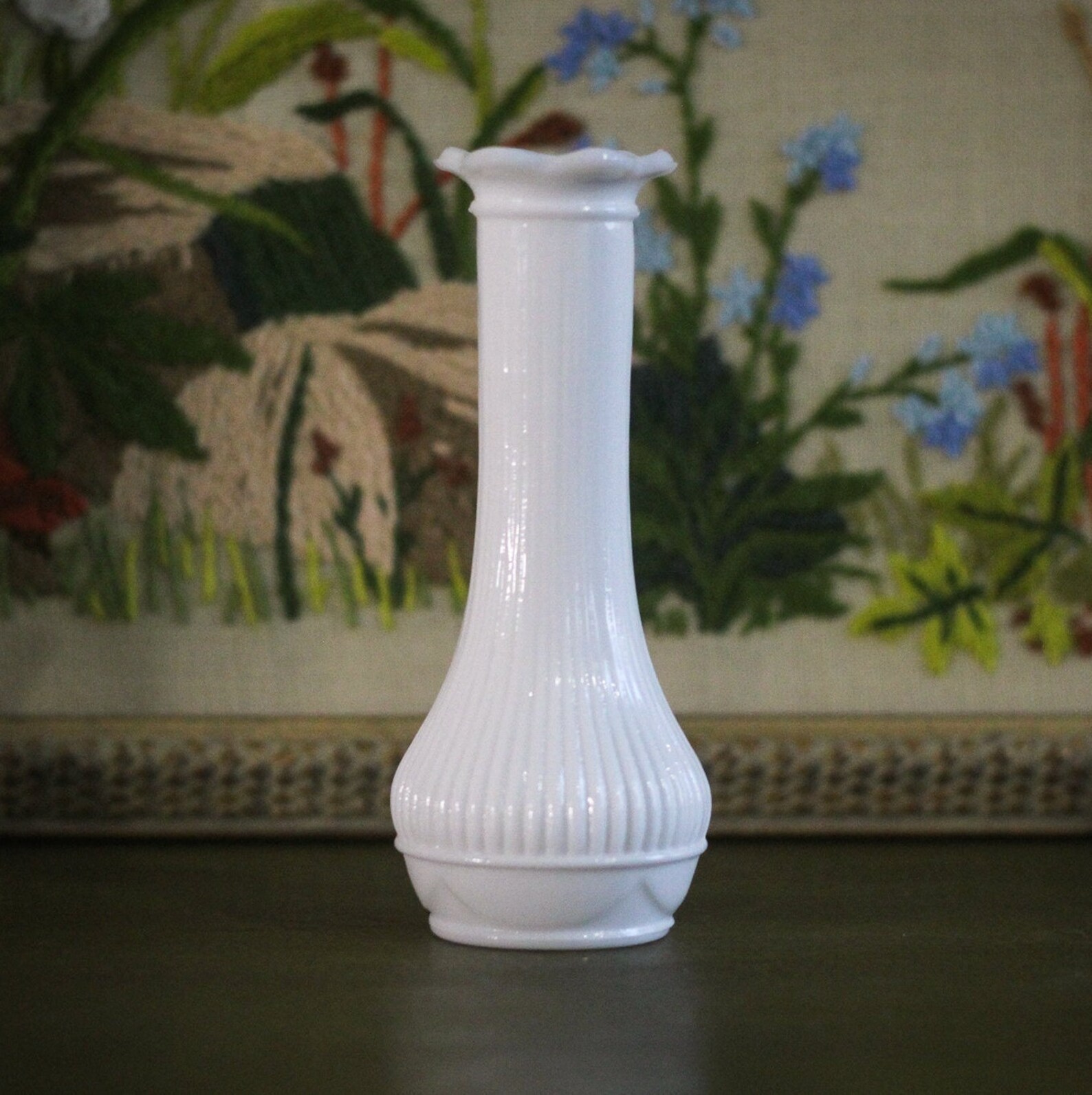 Vintage Randall White Milk Glass Cottagecore Vase Etsy