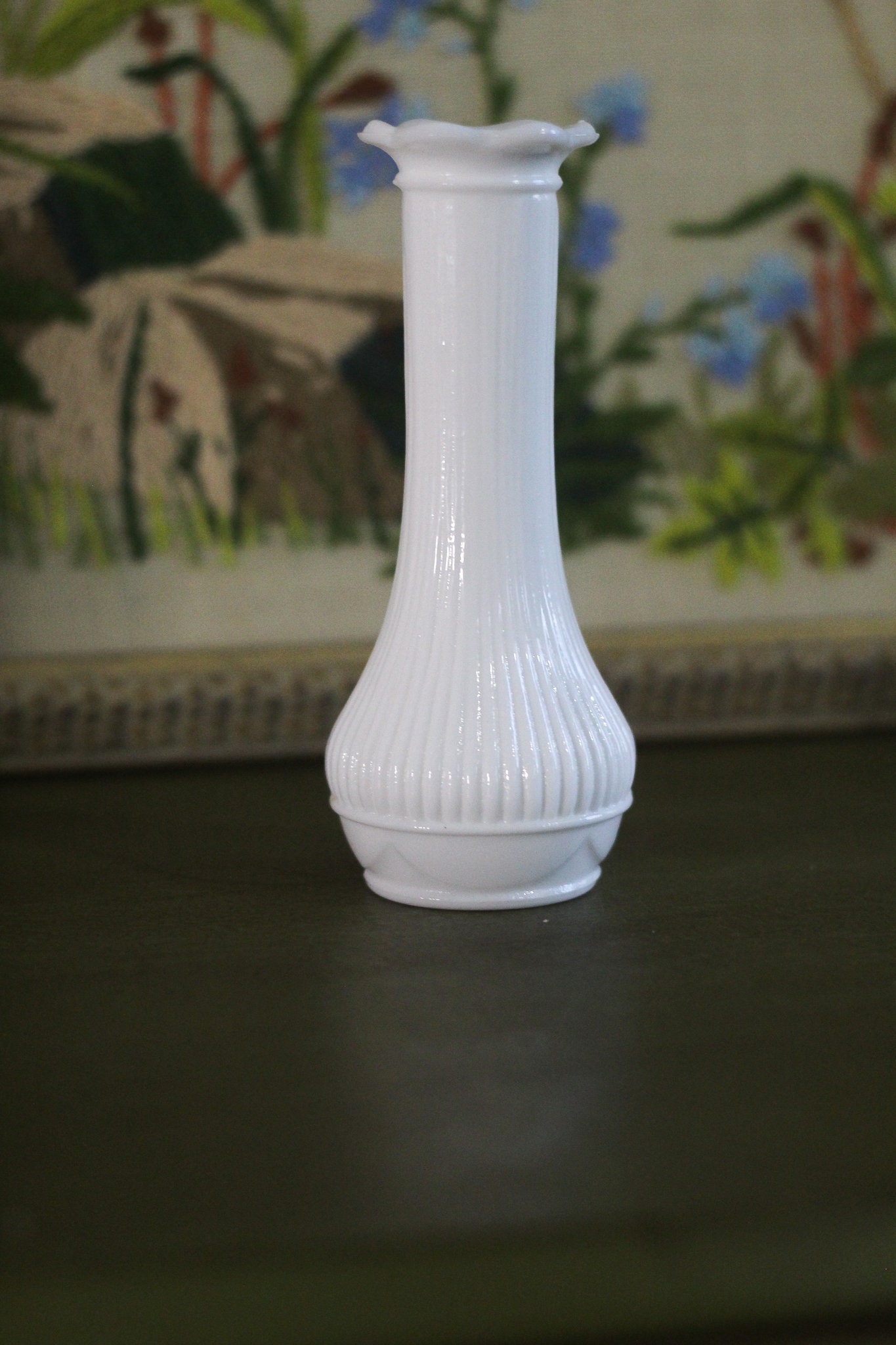 Vintage Randall White Milk Glass Cottagecore Vase Etsy