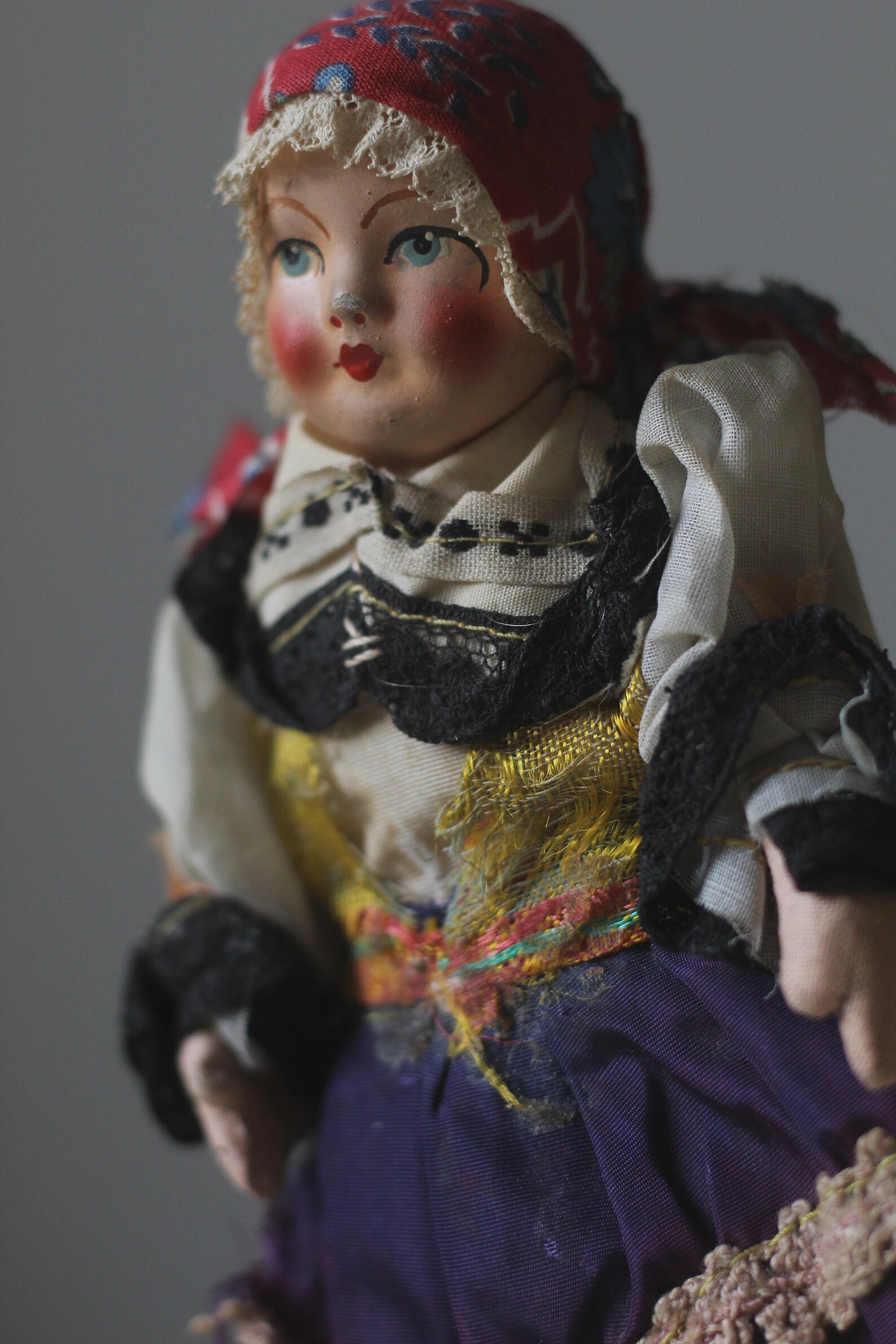 Vintage Russian Paper Mache Cloth Folk Art Traditional Doll Etsy