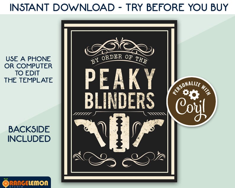 Peaky Blinders Invitation, Animated Video Invite For Men's