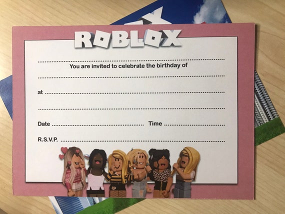 10 FREE Roblox Girl Invitations Templates for Birthdays