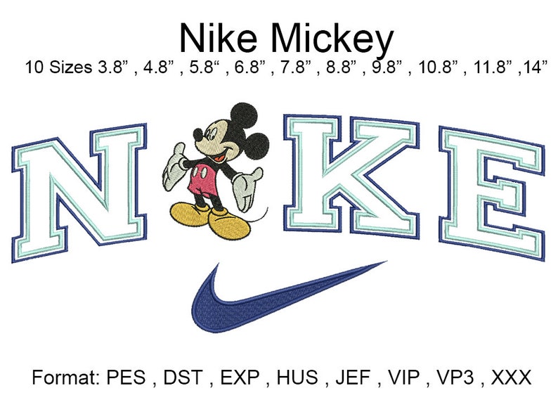 Nike Disney Mickey EmbroideryNike Embroidery designNike | Etsy