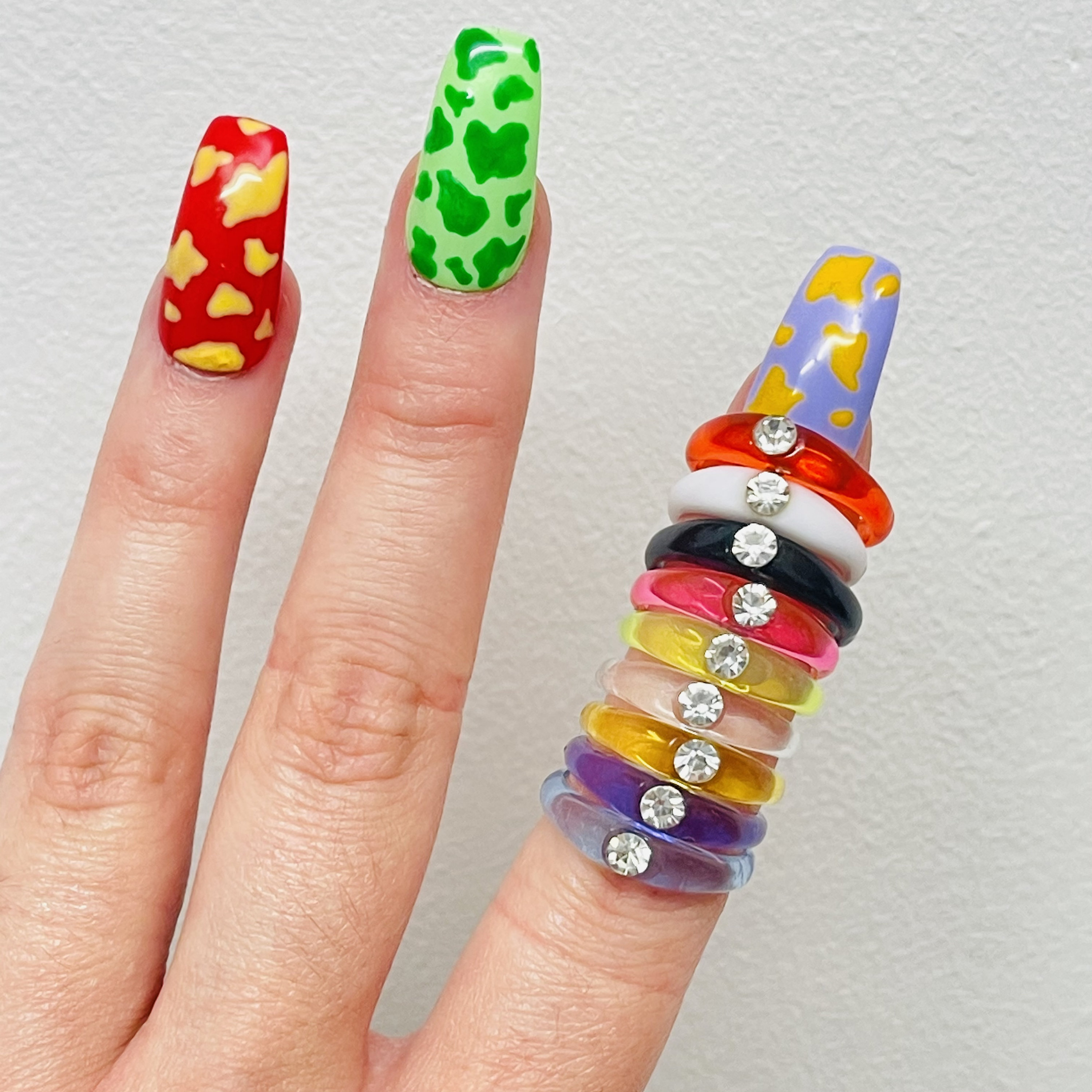 Y2k colourful rings Plastic rings statement jewellery Etsy