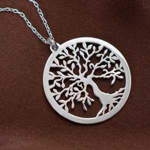 Tree of Life Necklace Silver Family Tree Necklace for Women Gold Minimalist Jewelry Dainty Sacred Geometry Jewelry Personalized Gift for Her