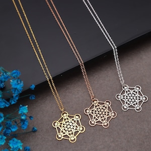 Metatron Necklace in Sterling Silver Metatron Pendant Sacred Geometry Jewelry Metatron Cube Pendant Spiritual Personalized Gift for Her