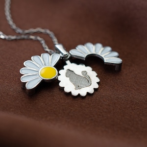 Custom Daisy Necklace Silver Name Pendant Dainty Personalized Gift Gold Flower Necklace Name Engraved Jewelry Daisy Personalize Gift for Her
