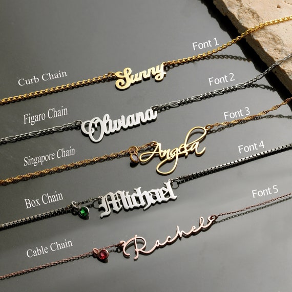 Etsy nameplate necklace discount