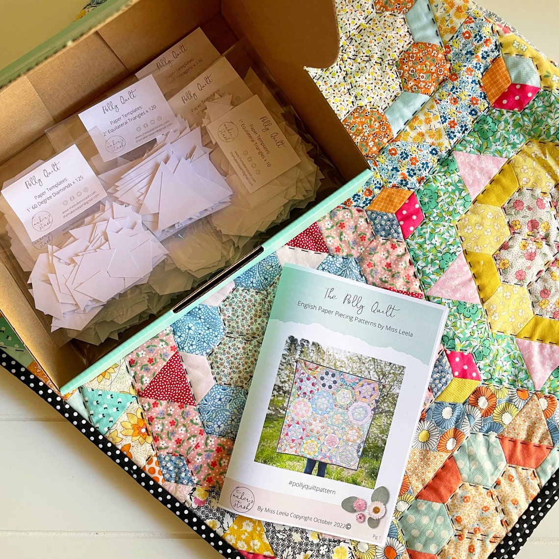The Polly Quilt Precut Paper Template Kit English Paper Etsy