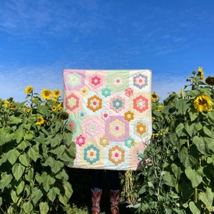 Mormors blomsterlappsquilt - ENDAST PDF-MÖNSTER