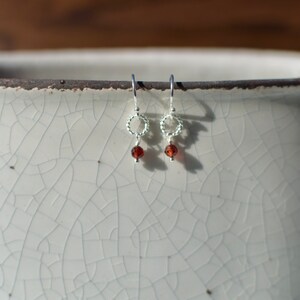 Sterling Silver and Garnet Dangle Earring