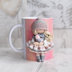 Personalised Order For Polymer Clay Decorated Mug (15oz/425ml Bigger Mug size)