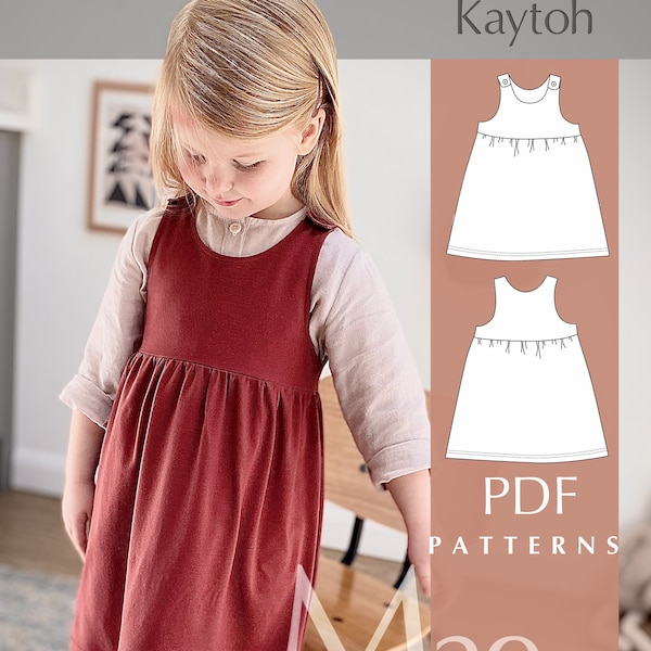 Pinafore Dress 2-6Y PDF / Bébé / Tout-petit / Filles / PDF imprimable / Téléchargement numérique / Patron de couture