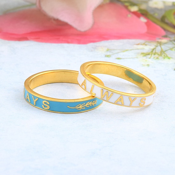 ALWAYS Ring Personalisierter Emaille Ring 4mm Emaille Stacking Band  Individuelle Emaille Band Vorschlag Ring Ehering Hohe Qualität - .de