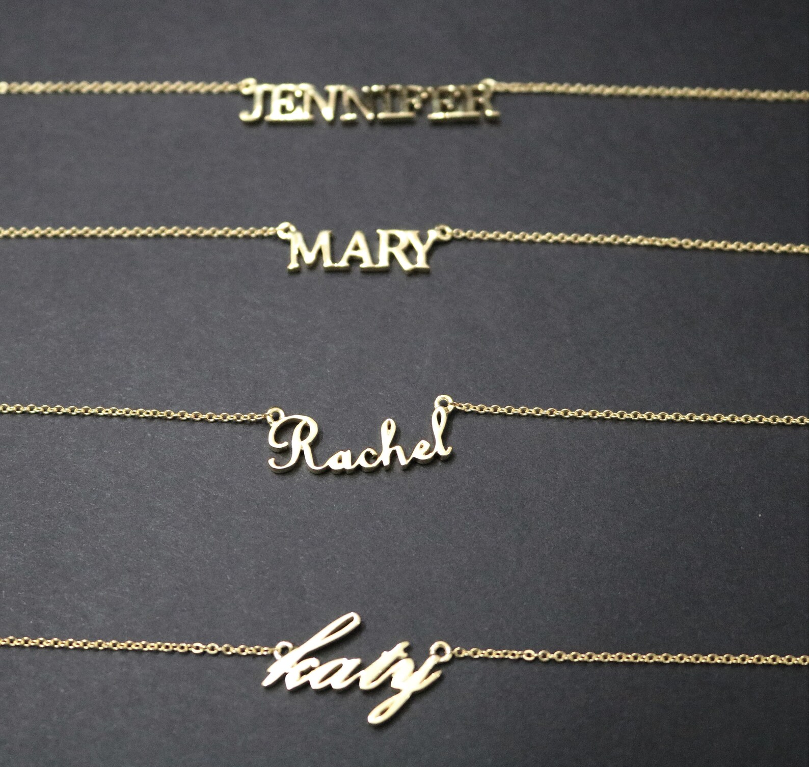 Gold Vermeil Name Necklace Personalized Name Necklace Etsy