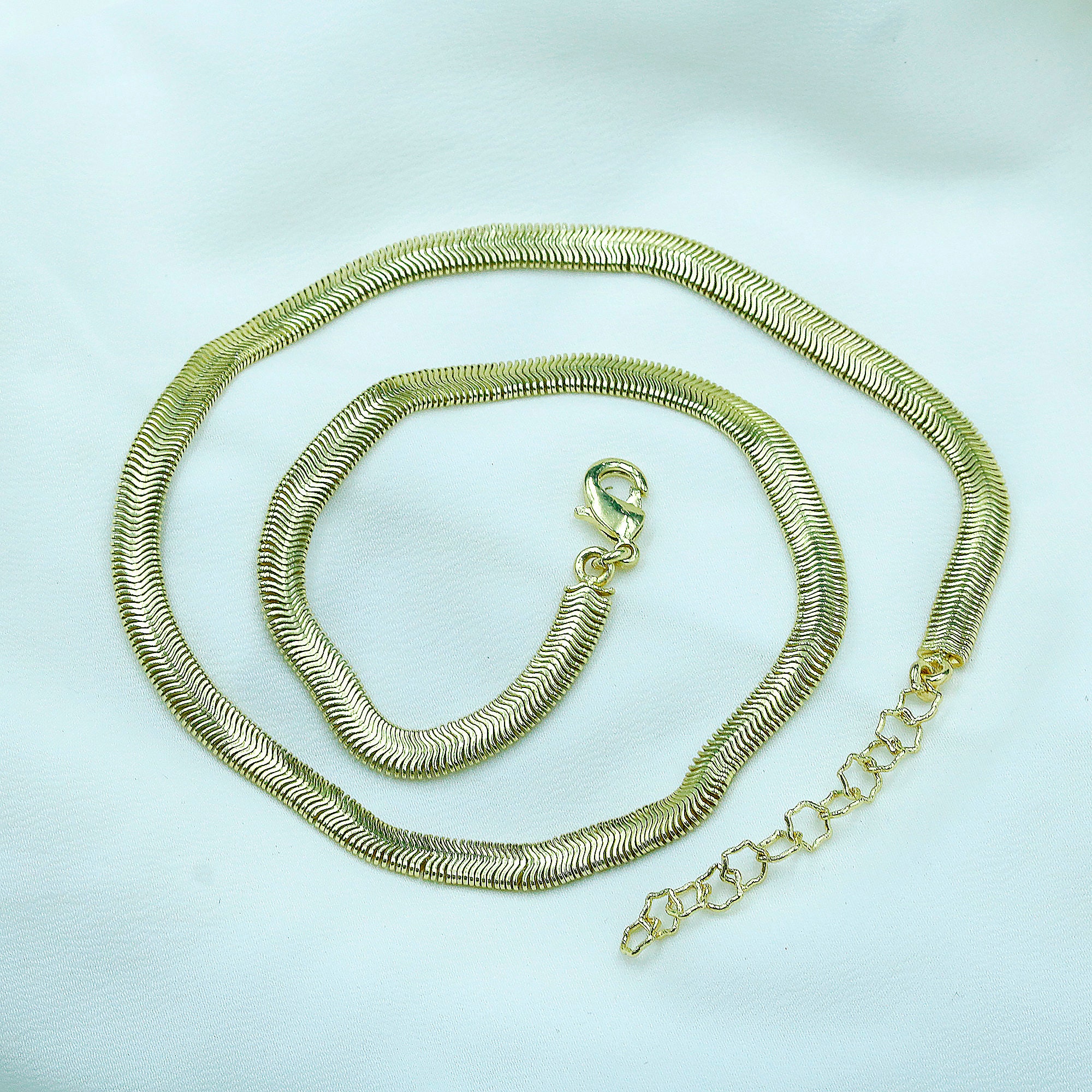 Minimal design Gold HERRINGBONE Chain with extender. 18 inches Etsy