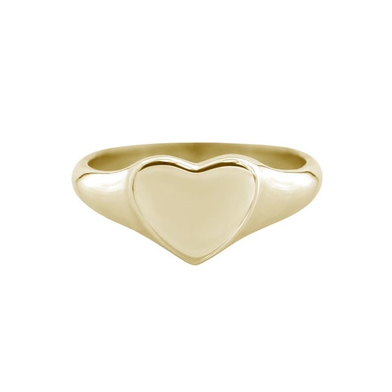 Heart Signet Ring Handmade Signet Ring 925 Silver Plain Heart Signet Ring  gift for Her Initial Signet Ring Valentine Gift for Her - Etsy