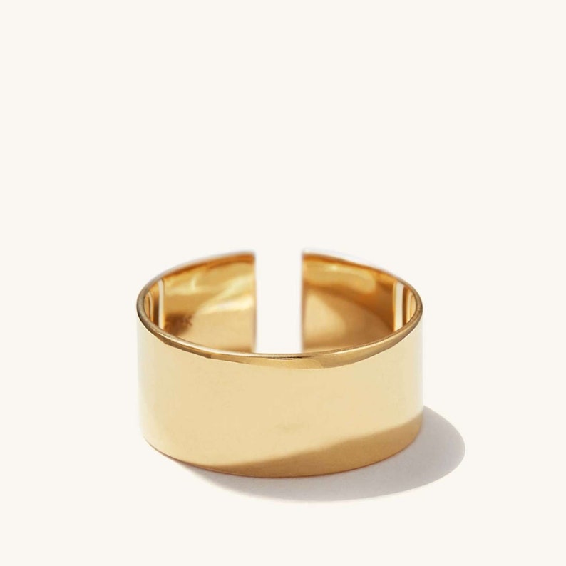 Minimalist Gold Band Plain Band Ring Thick Band Ring Etsy