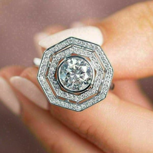 5.13ct Natural Black Diamond Emerald Cut 14k White Gold Ring