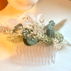 Neutral Hair Accessory | Dried Flower Hair Slide | wedding accessory | Hair Comb | wedding hair | dried flower comb | Bridal Hair