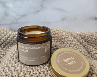 Smoked Cardamom + Cream vegan coconut wax hand poured candle