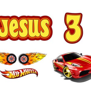 Handmade Hot Wheels Themed 3rd Birthday Cake Topper for Birthday