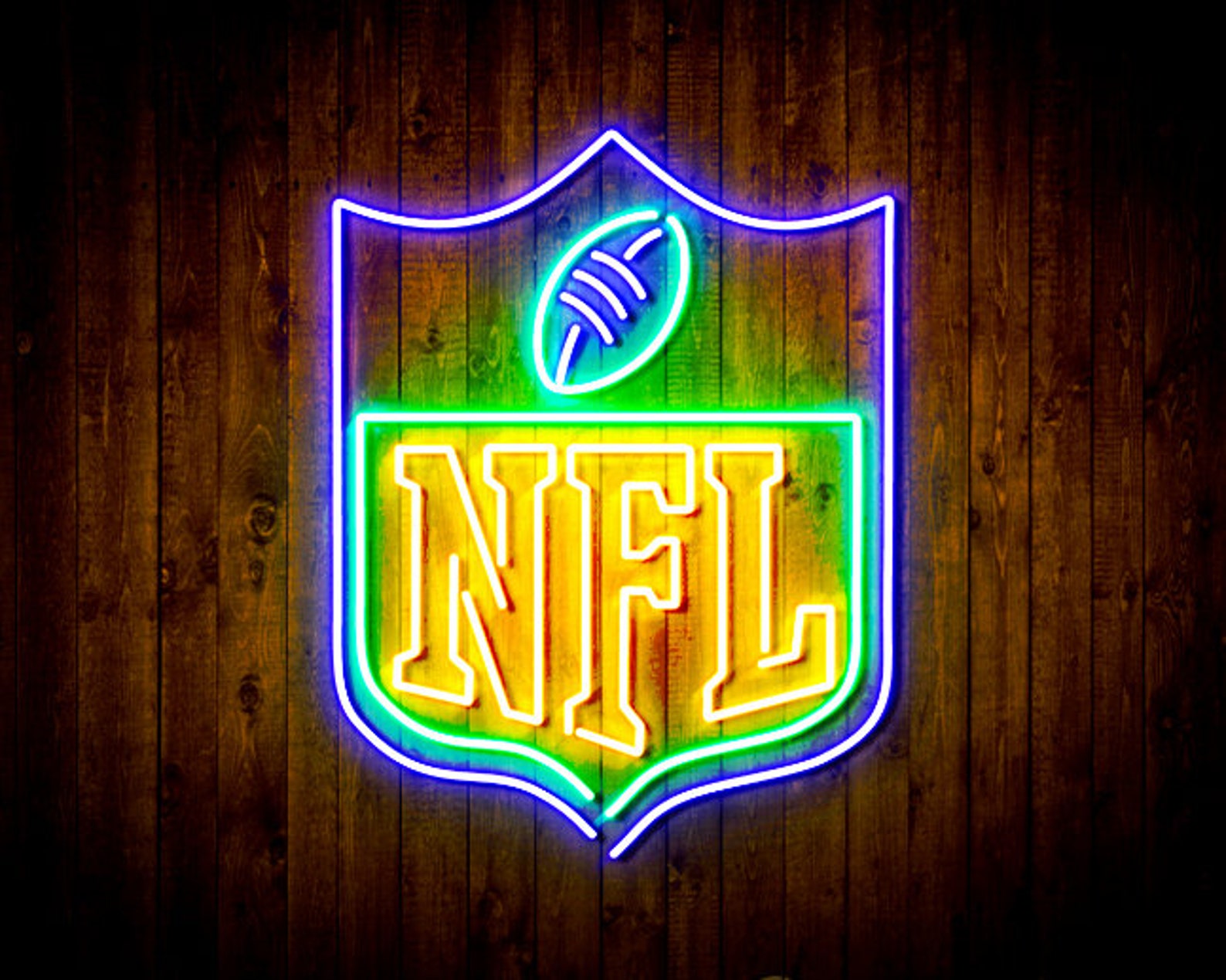 NFL Logo Shield Handmade LED Neon Sign Three Colors Man | Etsy