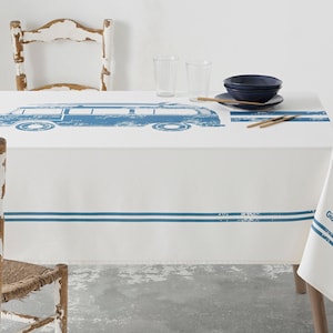 Mantel cotton anti-stain, stain resistant tablecloth, cotton 100% , tablecloths, leinen tischdecke, 150x220cm, Van Life