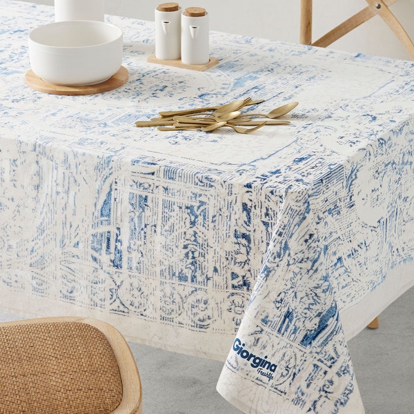 Mantel algodon antimanchas, stain resistant tablecloth, cotton 100% , tablecoths, leinen  tischdecke, Persa 150x220cm