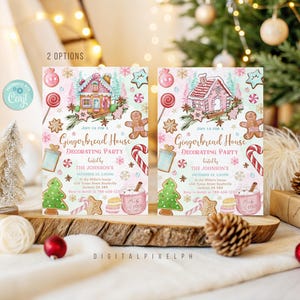 Christmas Gingerbread House Decorating Party Invitation (Digital Download)