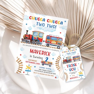 Editable Train Birthday Invitation Template, Toy Train Invitation ...