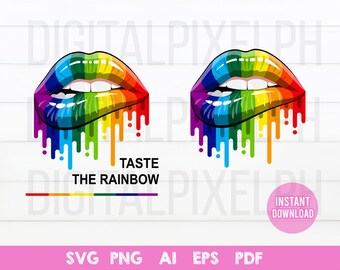 Download Rainbow Lips Svg Etsy