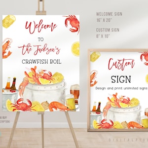 Editable Seafood Boil Welcome Sign Template, Seafood Boil Custom Sign Template, Seafood Boil Welcome Sign, Seafood Boil Custom Sign, DPH