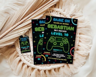 Editable Video Game Birthday Invitation, Gamer Party (Digital)