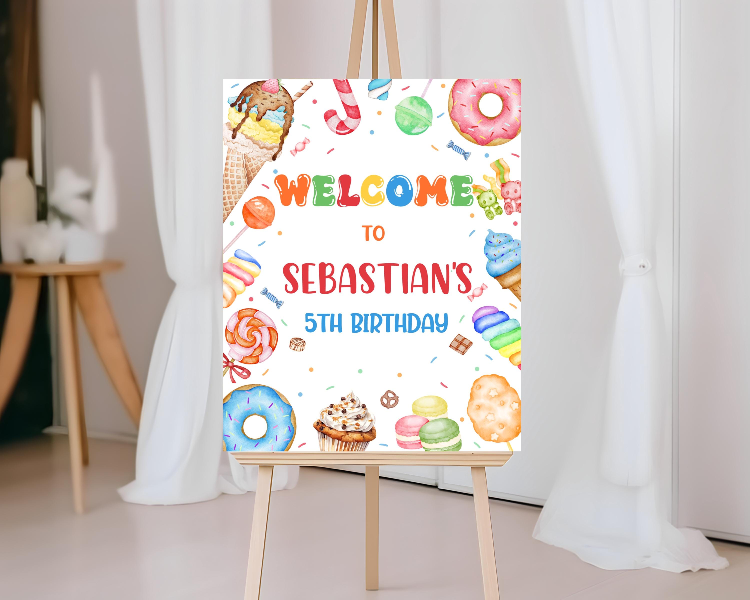 Sweets Inside Sign Sweets Candy Birthday Welcome Sign Template, Sweets Candy Custom Sign ...