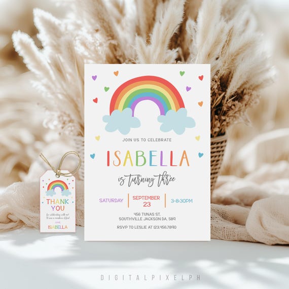 VULAVA 12 Biglietti Di Invito Arcobaleno Per Compleanno Bambini Con Buste – Fatti In Germania, Cartoncino 350g, Formato DIN A6, Tema Rainbow Party Per Ragazze E Ragazzi