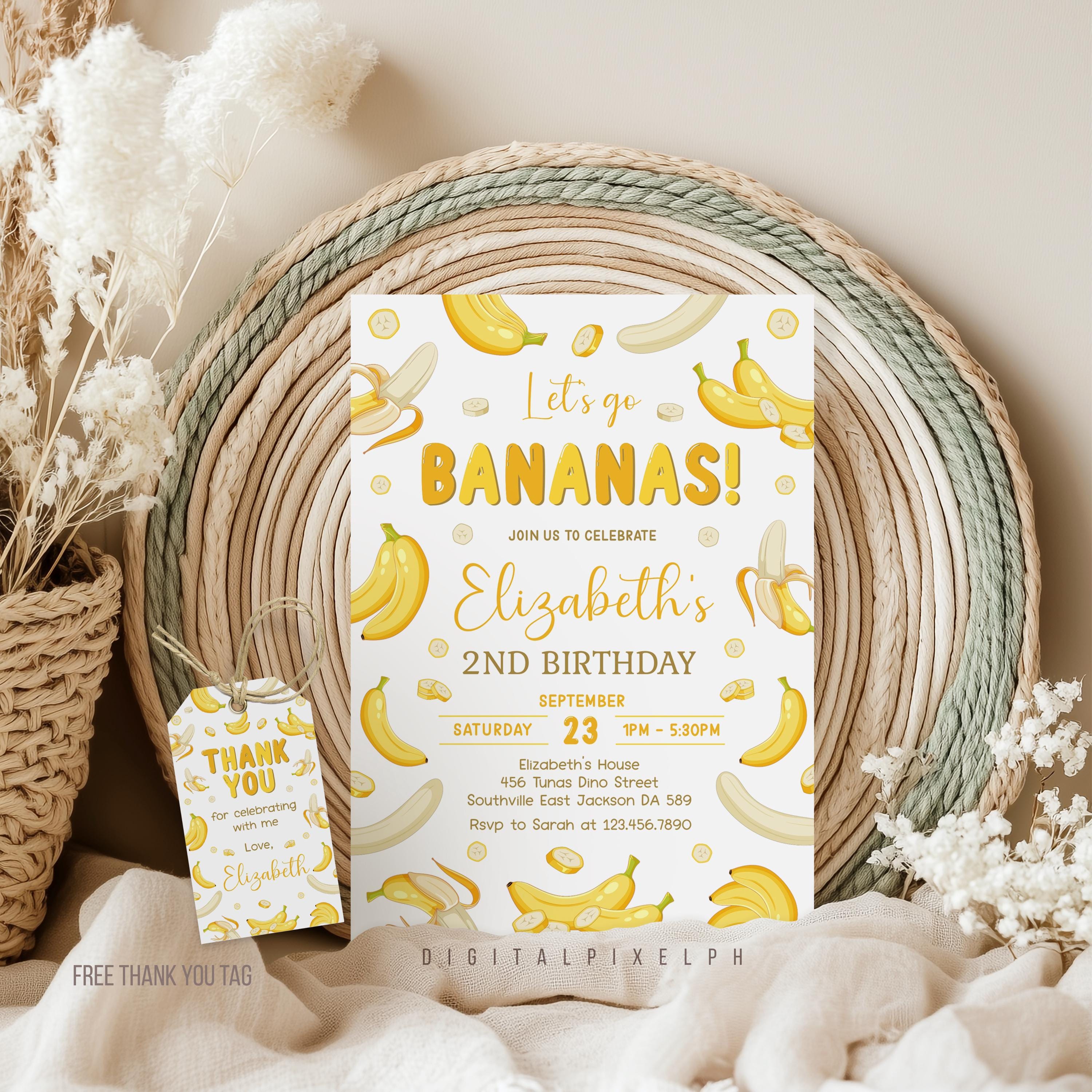 Cumpleaños de plátano - Etsy México, image size:3000x3000