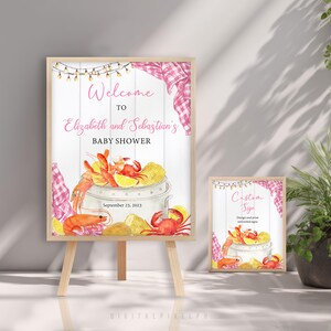 Crawfish Boil Baby Shower Welcome Sign Template, Crawfish Boil Custom Sign (Digital Download)