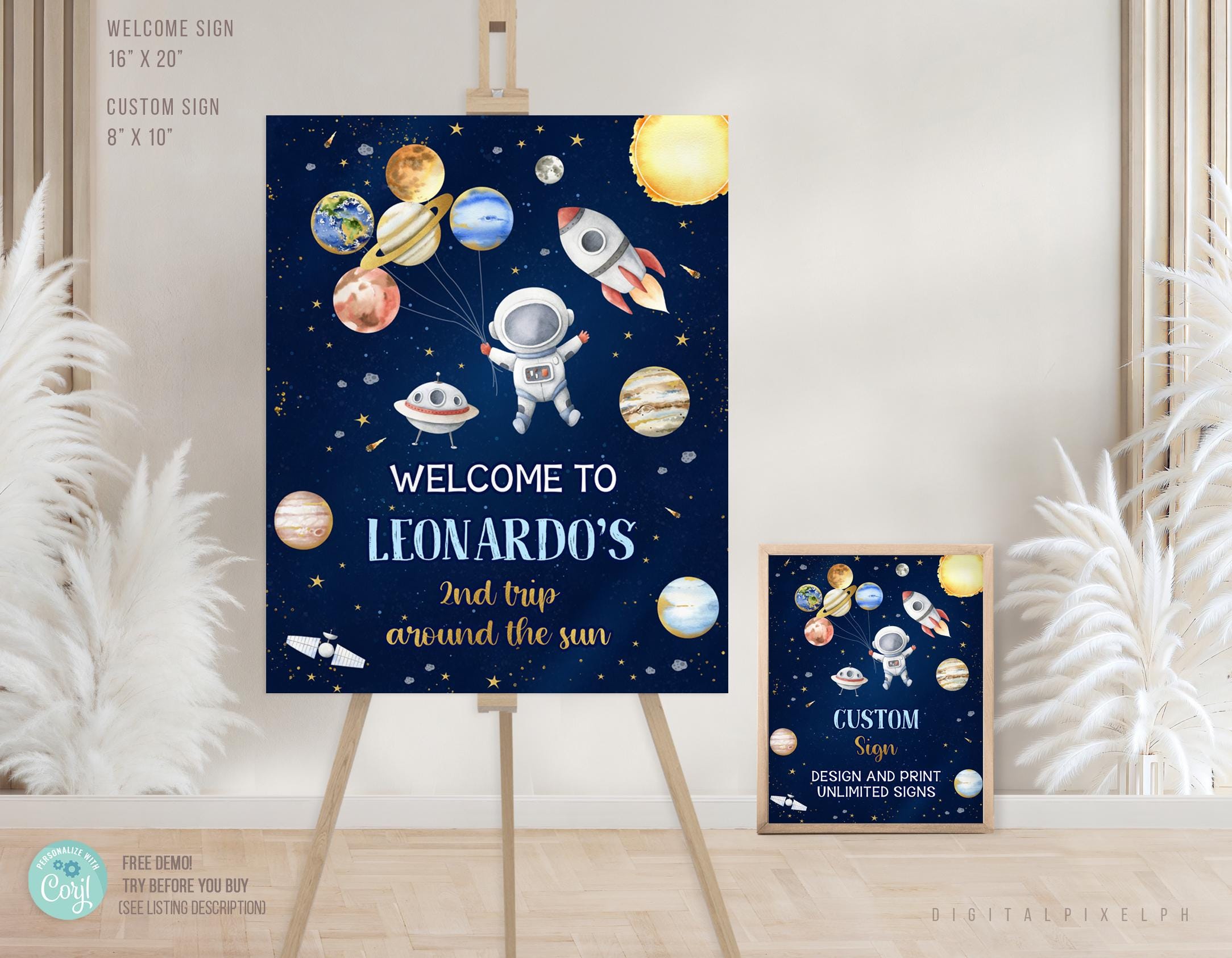 Editable Outer Space Welcome Sign, Custom Sign Template (digital ...
