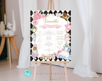 Alice in Wonderland Birthday Milestone Poster (Digital Download)