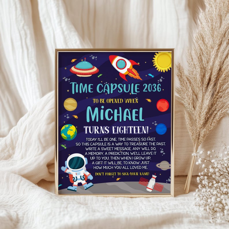 Editable Outer Space Time Capsule, Message Card (digital Download) - Etsy